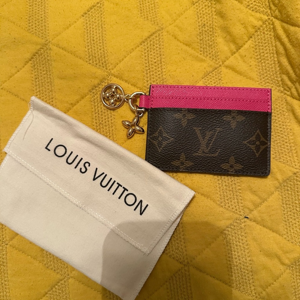 Louis Vuitton Pink and Brown Monogram Card Holder